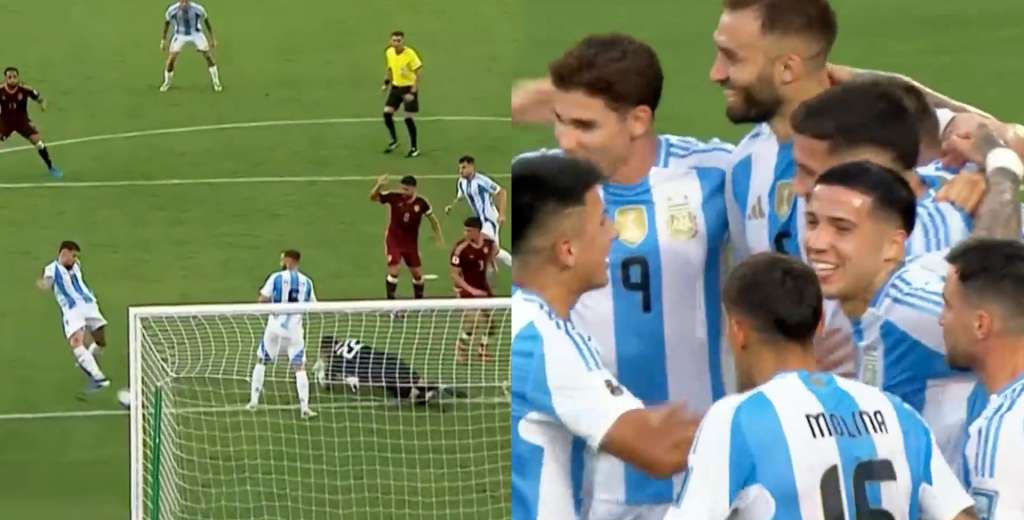 Otamendi espectacular: hizo de 9 y metió el primero de Argentina