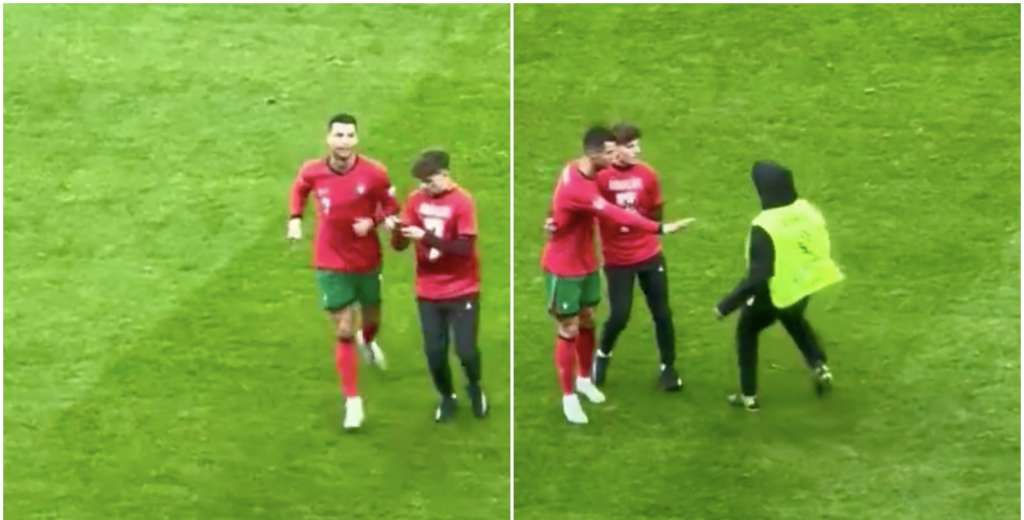 Cristiano se iba del partido, un hincha ingresó y tuvo una reacción tremenda