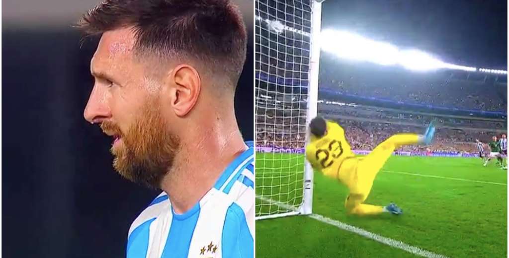 Evitó un golazo total de Messi: se estampó la cara contra el poste