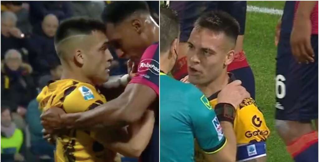 Lautaro perdió el control con Yerry Mina: quedó cara a cara y lo quiso morder