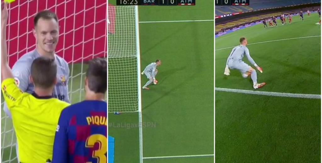 Ter Stegen le atajó un penalazo a Diego Costa pero se lo anularon...