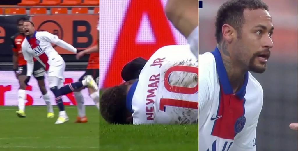 El PSG perdió 3-2 y a Neymar le dio una patada muy fea