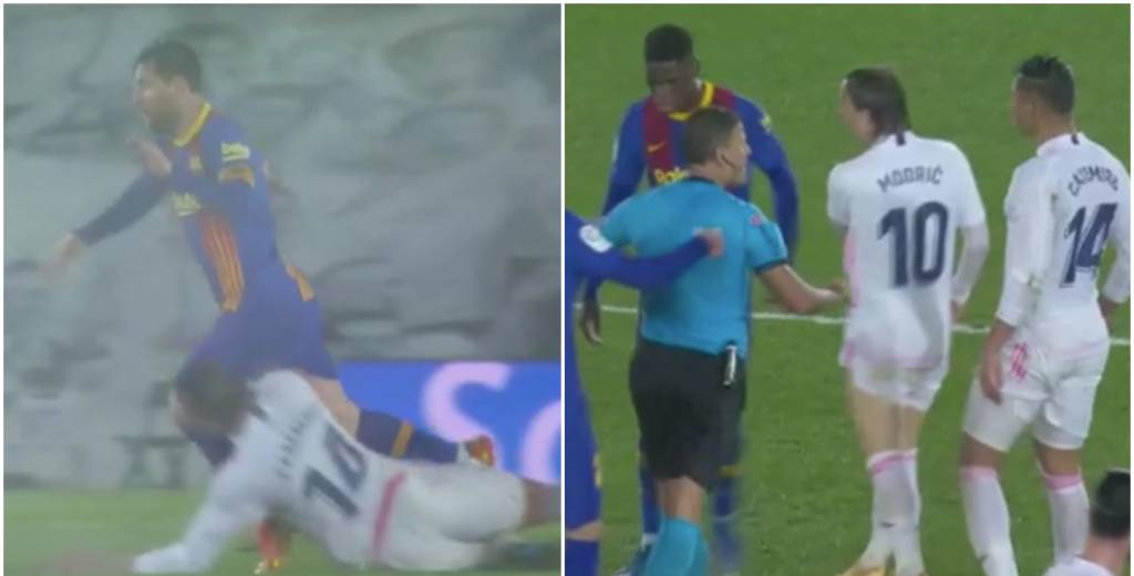 Casemiro le dio un patadón a Messi e Ilaix Moriba lo fue a buscar