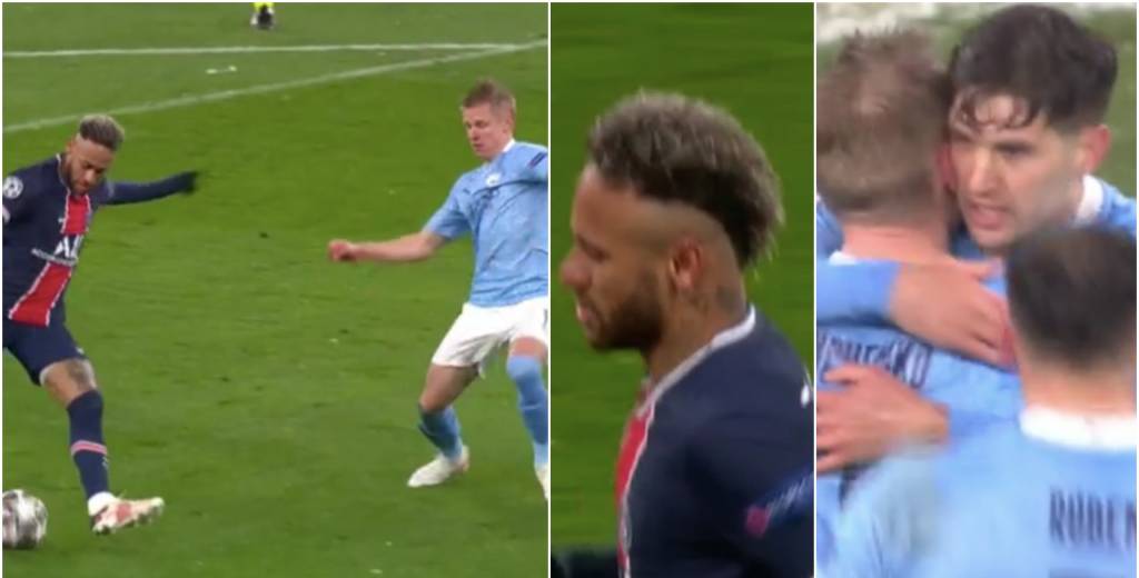 Zinchenko le tapó un golazo a Neymar y se lo festejaron en la cara