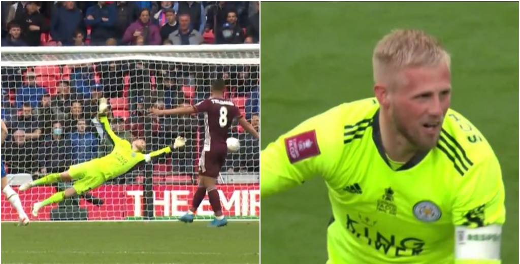 Schmeichel hace una de las atajadas del año ante Chelsea