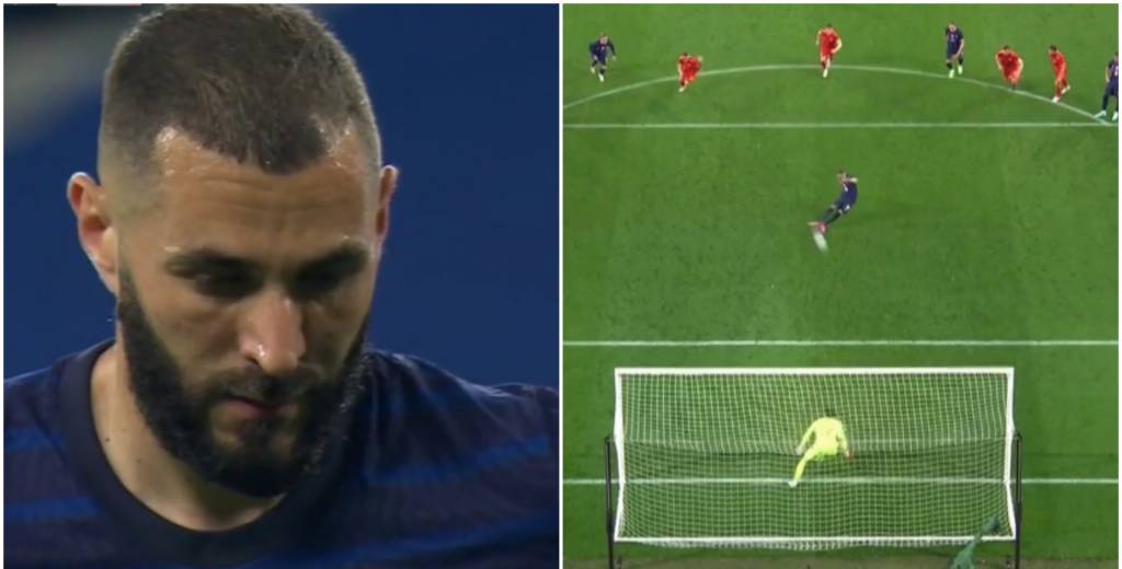 Benzema volvió a Francia y le atajaron un penalazo