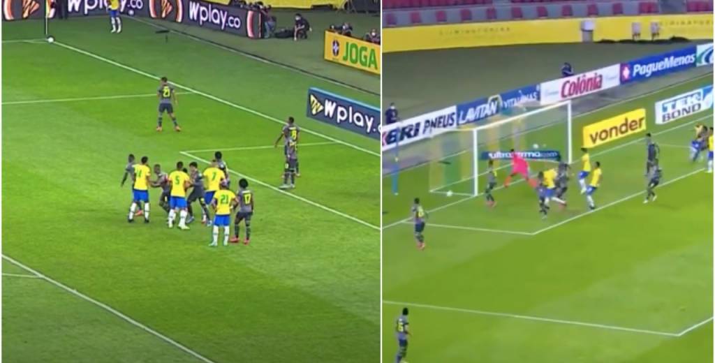 Neymar pateó el peor córner de la Eliminatoria