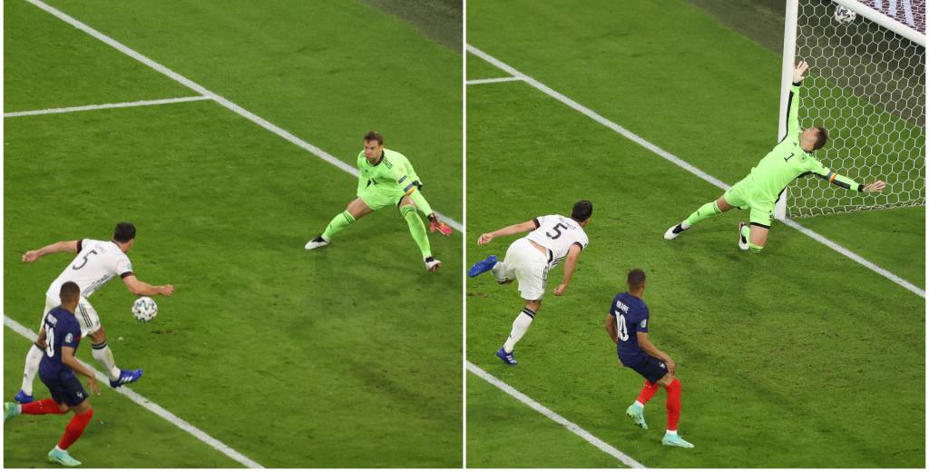 Hummels intentó despejar y la clavó en el ángulo de Neuer