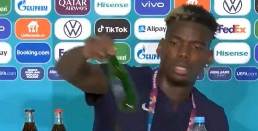 Pogba se enoja por una botella de cerveza