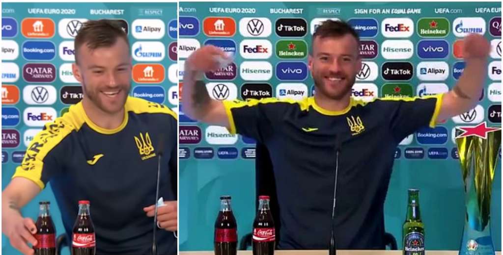 Él ya ganó la discusión: Yarmolenko y las botellas de Coca Cola