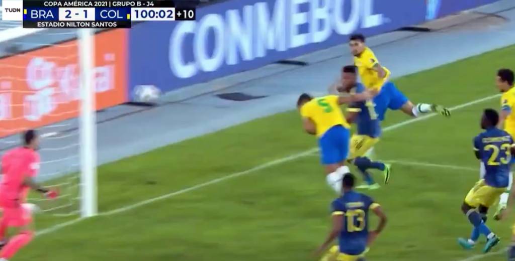 Casemiro metió el 2-1 de Brasil al minuto 100