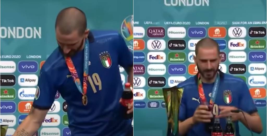 Bonucci se bebió una Heineken y una Coca al mismo tiempo