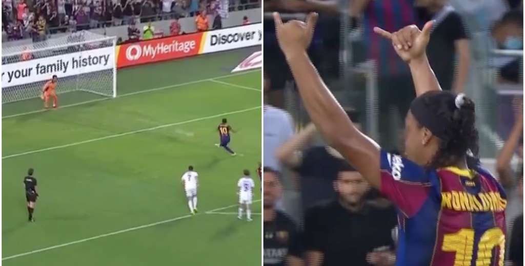 Se puso nervioso: el gol de penal de Ronaldinho al Real Madrid