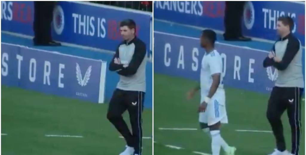 La reacción de Rodrygo al ver que el técnico de Rangers era Gerrard