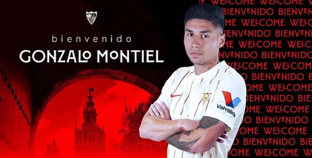 Gonzalo Montiel fue presentado como nuevo jugador de Sevilla