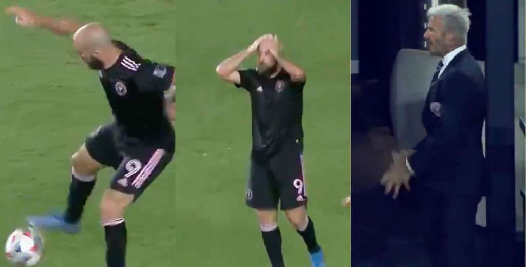 Higuaín erró un gol increíble y Beckham explotó