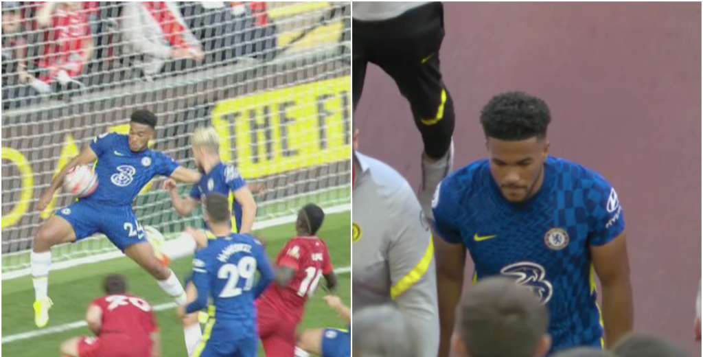 La tremenda "atajada" de Reece James: expulsión y penal 