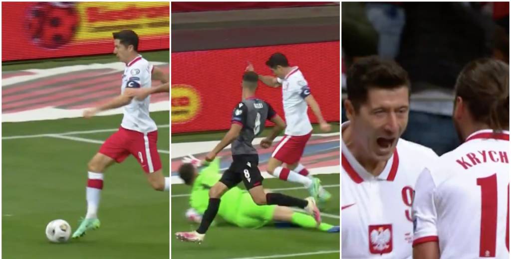 Lewandowski es un tren: la tremenda jugada que hizo ante Albania