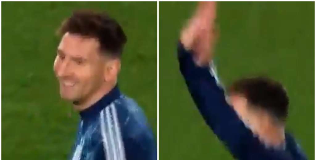 Como un niño: la felicidad de Messi al escuchar "Que de la mano..."