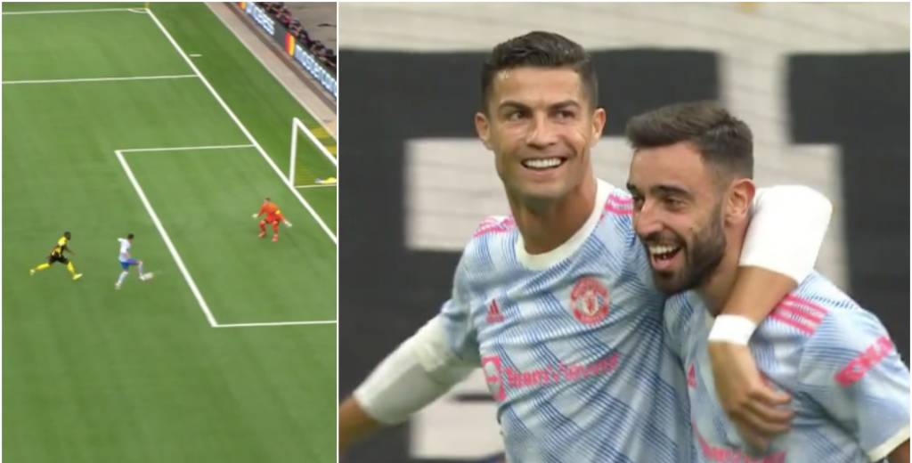 Así se deja solo a Cristiano: el brutal pase gol de Bruno Fernandes