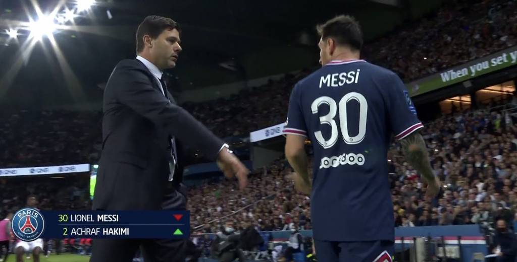 Pochettino lo sacó y a Messi no le gustó nada