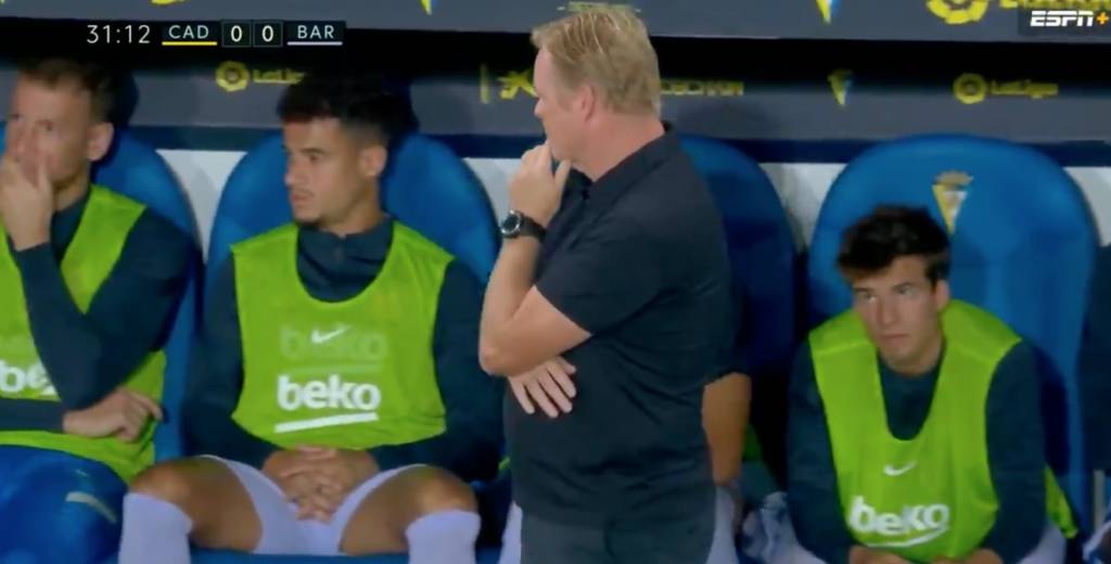 La tremenda mirada de Riqui Puig a Koeman