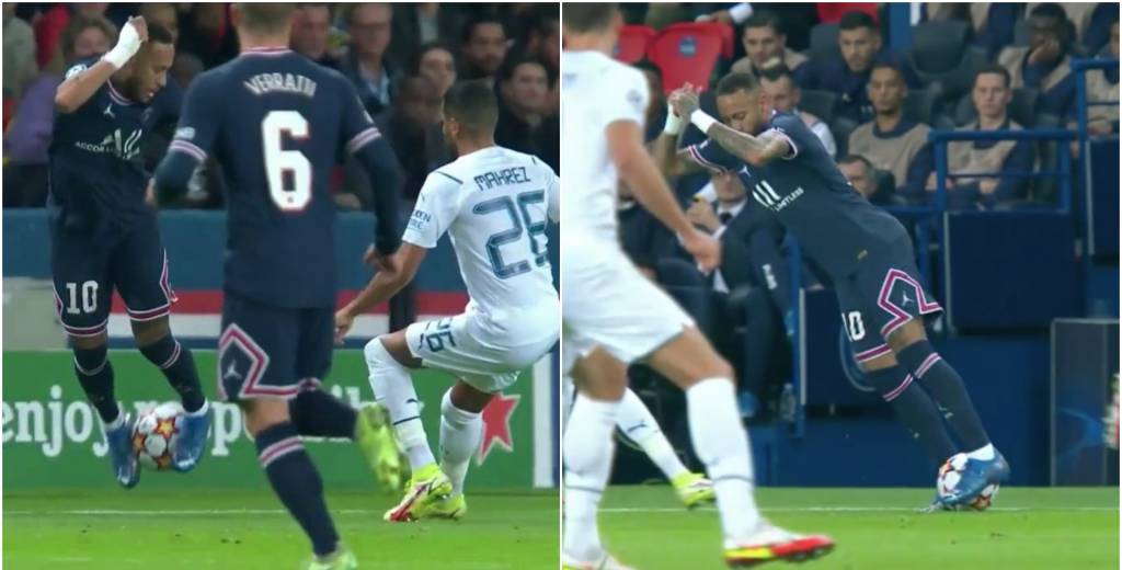 Neymar paga el show: la jugada que tiró en la cara de Mahrez