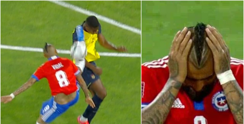 Arturo Vidal metió una patada voladora, se fue expulsado y llorando