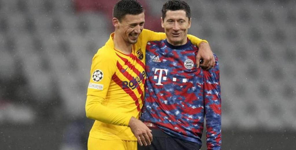 Lenglet explicó su foto sonriendo con Lewandowski