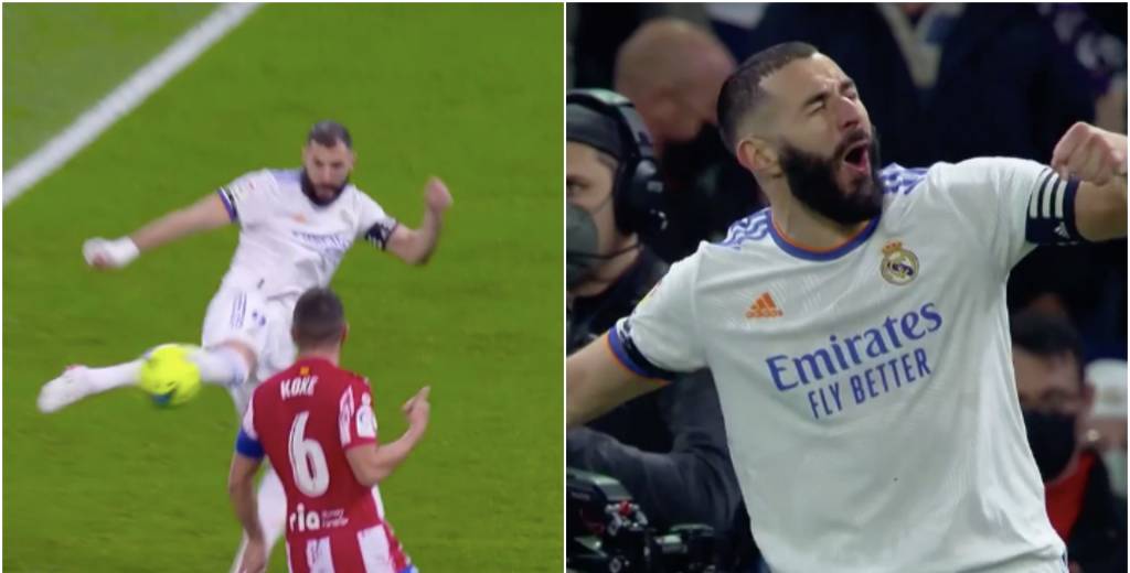 Benzema, qué fenómeno: golazo de volea al Atlético de Madrid