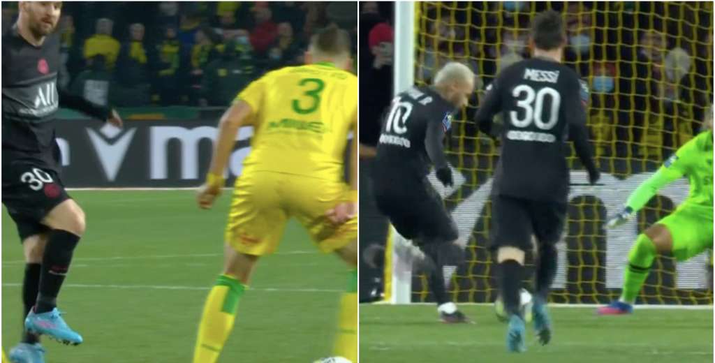 Y lo critican: la brutal asistencia de caño de Messi contra Nantes