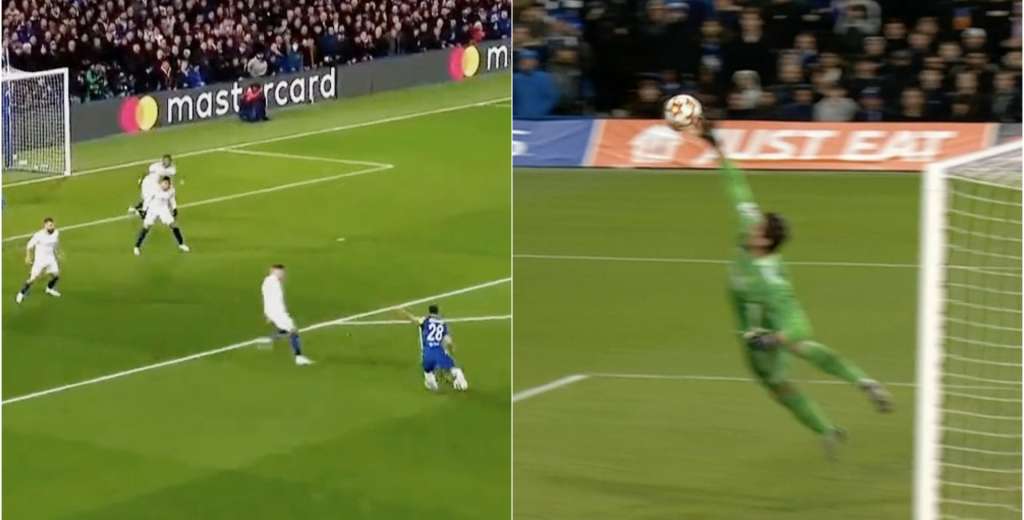 El balón imposible que le sacó del ángulo Courtois a Azpilicueta