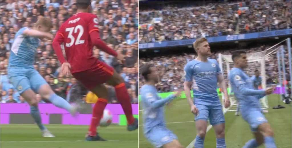 No lo podes dejar solo: cinco minutos y golazo de De Bruyne al Liverpool