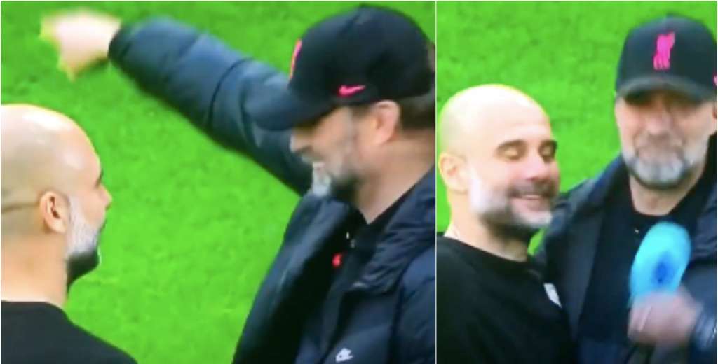 El cruce de Klopp y Guardiola cuando ya no había nadie en el estadio