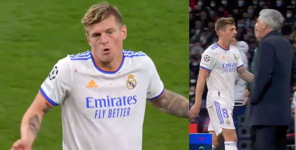 A Kroos lo cambiaron y explotó en pleno partido