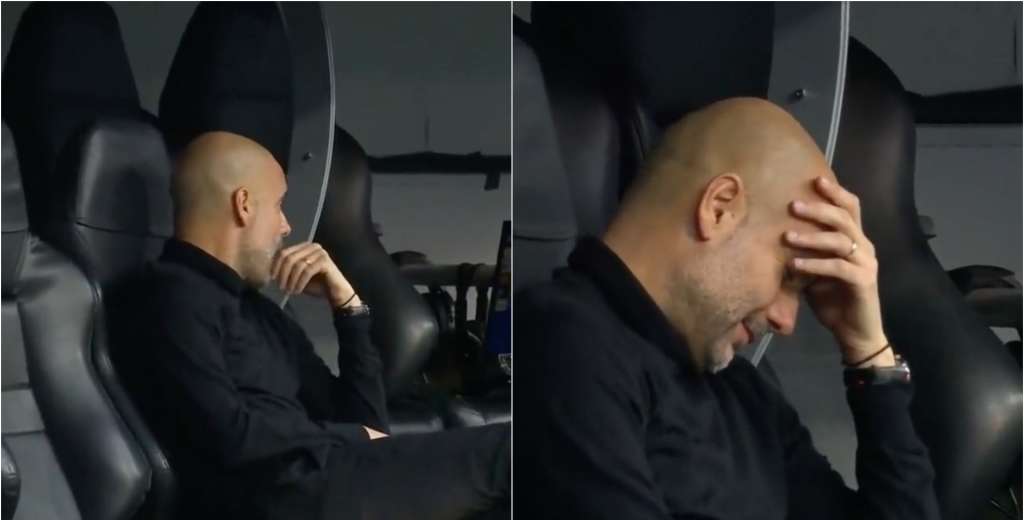 Lo comieron los nervios: la tremenda imagen de Guardiola antes del partido