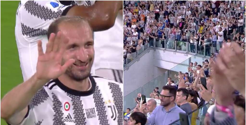 Una leyenda: minuto 17, Chiellini se va del partido y todo el estadio de pie