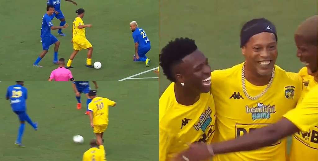 Todavía es un crack: Ronaldinho jugó un amistoso y metió un golazo