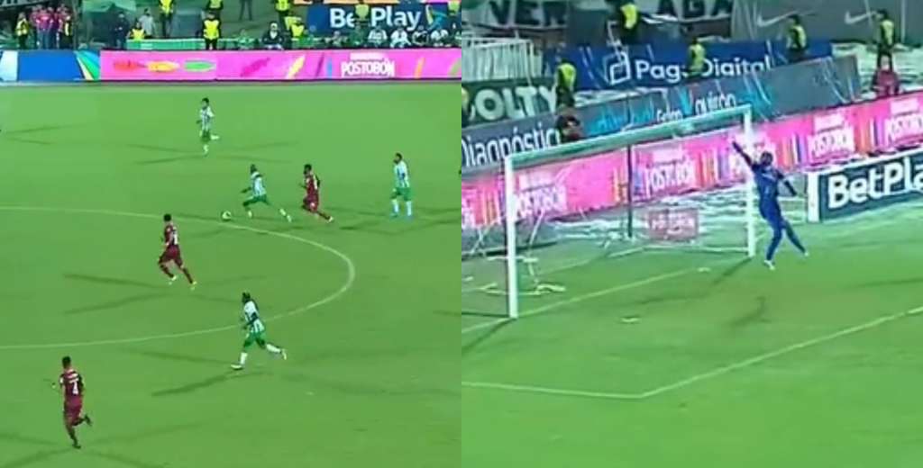 Le pegó desde atrás de mitad de cancha e hizo un golazo para Atlético Nacional