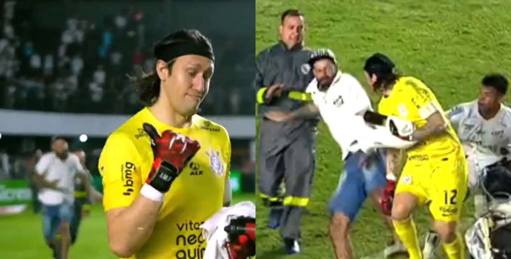 Locura total: Corinthians eliminó al Santos y un hincha agredió a Cassio