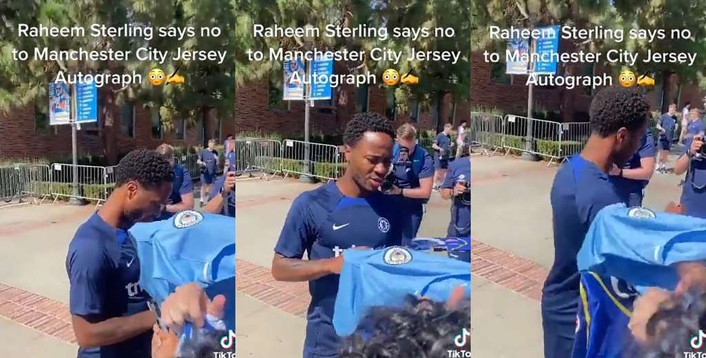 A Sterling le pidieron que firme una camiseta del City y no quiso