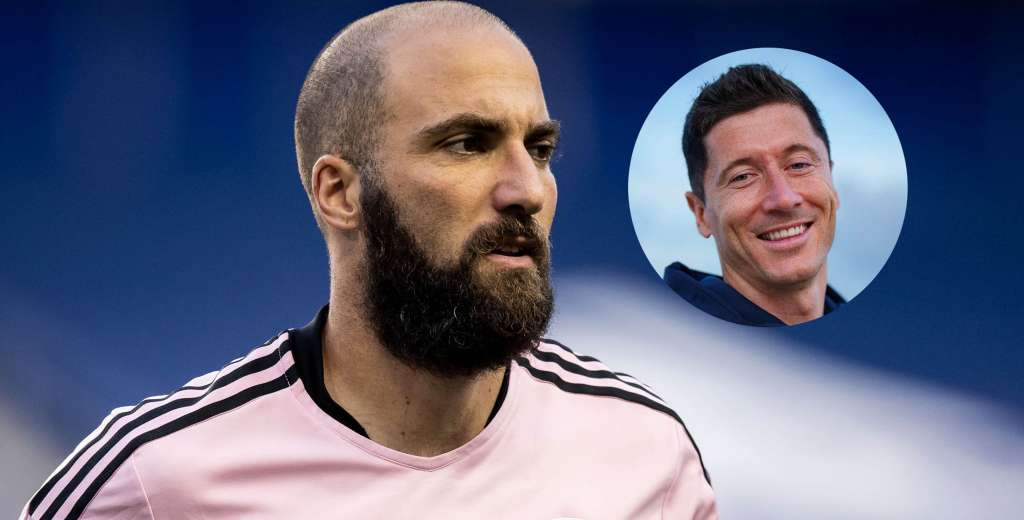 El papelón de Higuaín con Lewandowski en el Barcelona