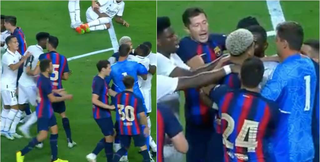 La patada de Jordi Alba a Vinicius que desató el caos: Rudiger enloqueció