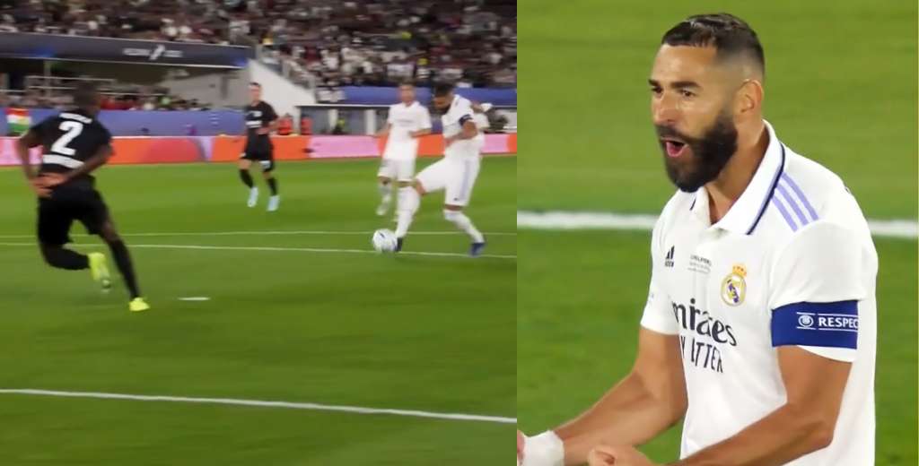 Qué fácil que lo hace Benzema: le pegó de primera y metió el 2-0