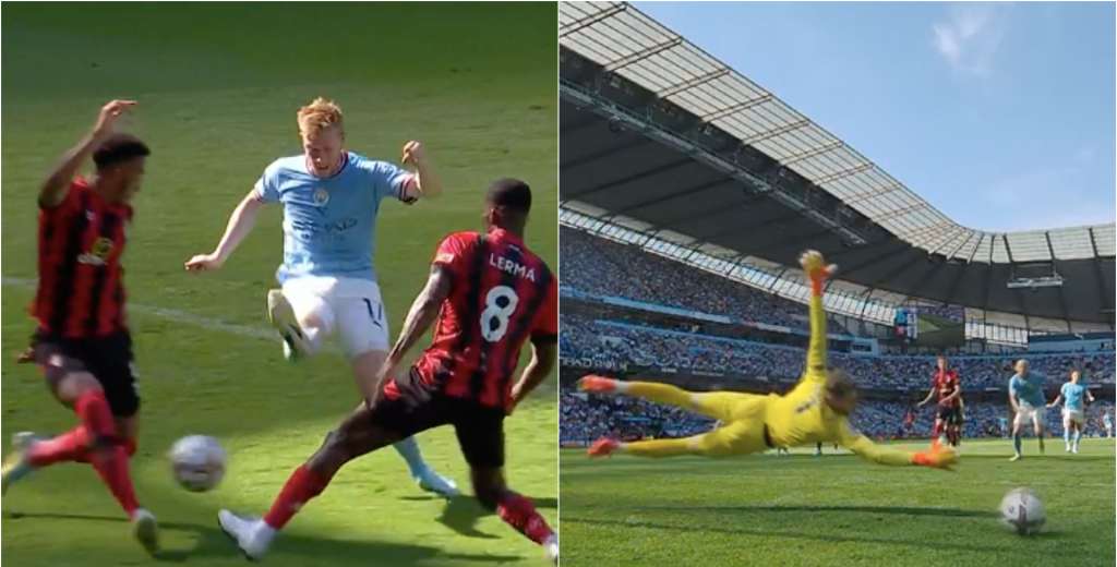 Un fenómeno: De Bruyne le pegó tres dedos, contra dos rivales y golazo...