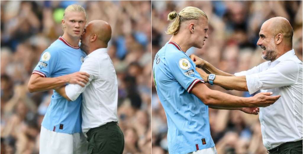 A Haaland no le gustó salir: la reacción de Guardiola al ver su cara