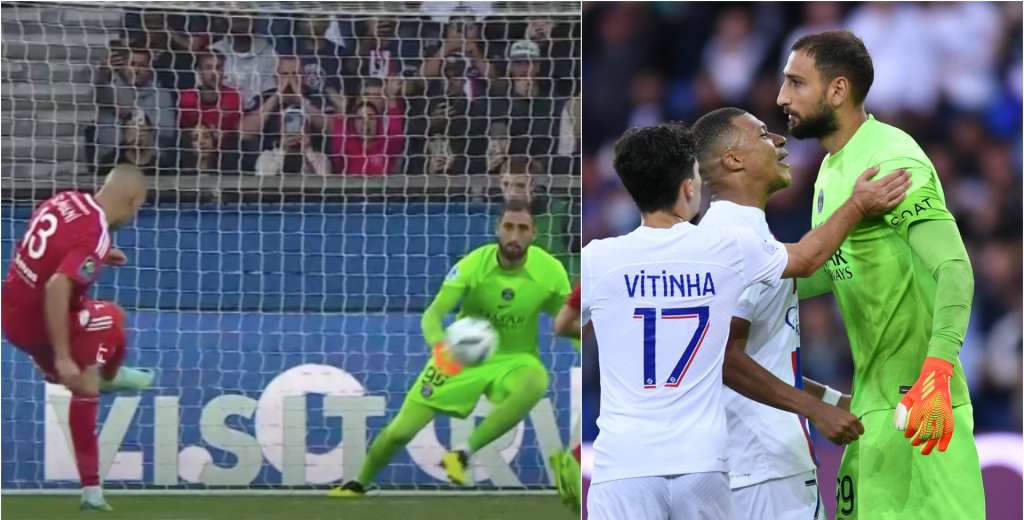 Donnarumma atajó un penalazo en PSG: la cara de Keylor Navas...