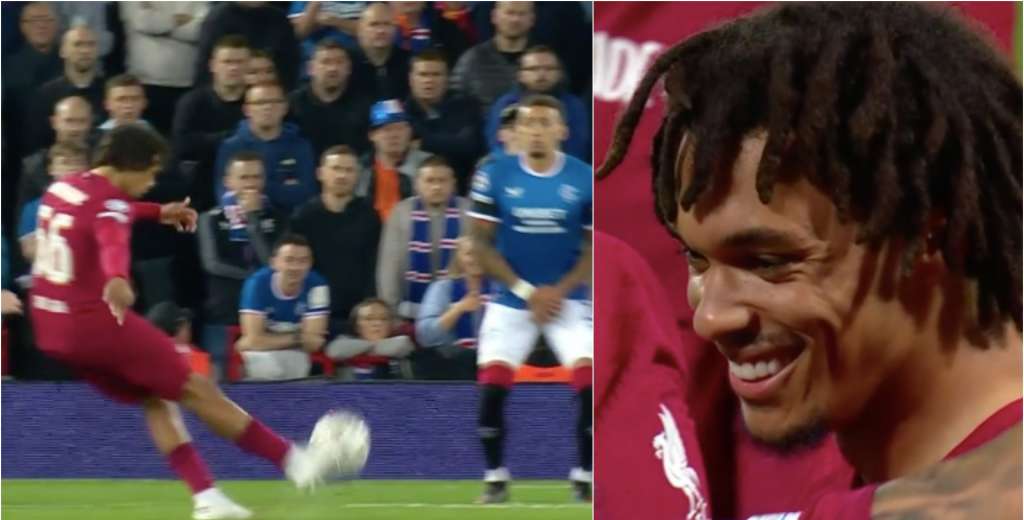 El mejor 4 del mundo: el golazo de tiro libre de Alexander Arnold al Rangers