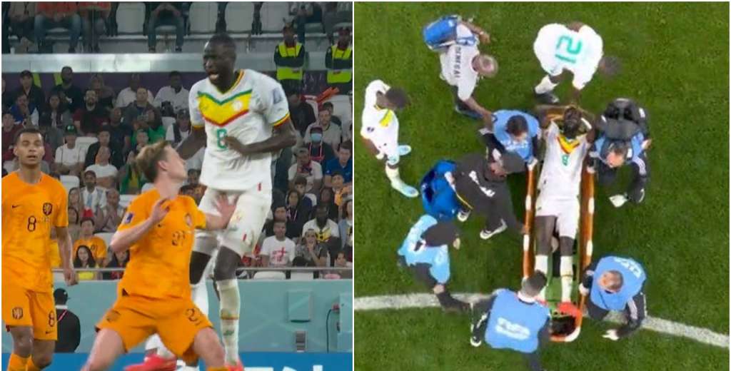 Qué mala suerte: Kouyaté se fue en camilla por este durísimo golpe de Frenkie de Jong