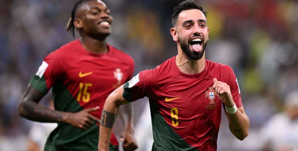 Con Bruno Fernandes como figura, Portugal venció a Uruguay 2-0